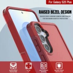PunkCase Galaxy S25+ Plus Case, [Spartan 2.0 Series] Clear Rugged Heavy Duty Cover [Red] -Phone Vibe Shop punkcase galaxy s25 plus case spartan 2 series rugged heavy duty cover with military standards ultra slim light 360 full body protection 4 2e83297d a55b 4ab6 8983 243a69f5e21b