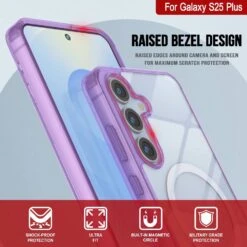 Galaxy S25 Plus Magnetic Wireless Charging Case [Clear Acrylic Series] [Non-Slip] For Galaxy S25 Plus [Purple] -Phone Vibe Shop punkcase galaxy s25 plus magsafe case clear acrylic series for galaxy s25 plus 5g 6 8 2025 gold lightweight transparent non yellowing long lasting excellent design non slip grip 5 250