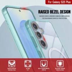 Galaxy S25 Plus Magnetic Wireless Charging Case [Clear Acrylic Series] [Non-Slip] For Galaxy S25 Plus [Teal] -Phone Vibe Shop punkcase galaxy s25 plus magsafe case clear acrylic series for galaxy s25 plus 5g 6 8 2025 gold lightweight transparent non yellowing long lasting excellent design non slip grip 5 889