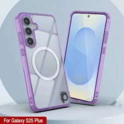 Galaxy S25 Plus Magnetic Wireless Charging Case [Clear Acrylic Series] [Non-Slip] For Galaxy S25 Plus [Purple] -Phone Vibe Shop punkcase galaxy s25 plus magsafe case clear acrylic series for galaxy s25 plus 5g 6 8 2025 gold lightweight transparent non yellowing long lasting excellent design non slip grip 7 ea7