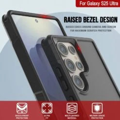 PunkCase Galaxy S25 Ultra Case, [Spartan 2.0 Series] Clear Rugged Heavy Duty Cover [Black] -Phone Vibe Shop punkcase galaxy s25 ultra case spartan 2 series rugged heavy duty cover with military standards ultra slim light 360 full body protection 4