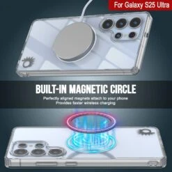 Galaxy S25 Ultra Magnetic Wireless Charging Case [Clear Acrylic Series] [Non-Slip] For Galaxy S25 Ultra [Clear] -Phone Vibe Shop punkcase galaxy s25 ultra magsafe case clear acrylic series galaxy s25 ultra 5g 6 8 2025 gold lightweight transparent non yellowing long lasting excellent design non slip grip 3 fb1fe