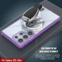 Galaxy S25 Ultra Magnetic Wireless Charging Case [Clear Acrylic Series] [Non-Slip] For Galaxy S25 Ultra [Purple] -Phone Vibe Shop punkcase galaxy s25 ultra magsafe case clear acrylic series galaxy s25 ultra 5g 6 8 2025 gold lightweight transparent non yellowing long lasting excellent design non slip grip 4 72c76