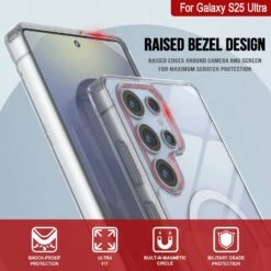 Galaxy S25 Ultra Magnetic Wireless Charging Case [Clear Acrylic Series] [Non-Slip] For Galaxy S25 Ultra [Clear] -Phone Vibe Shop punkcase galaxy s25 ultra magsafe case clear acrylic series galaxy s25 ultra 5g 6 8 2025 gold lightweight transparent non yellowing long lasting excellent design non slip grip 5 92244