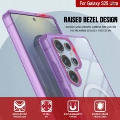 Galaxy S25 Ultra Magnetic Wireless Charging Case [Clear Acrylic Series] [Non-Slip] For Galaxy S25 Ultra [Purple] -Phone Vibe Shop punkcase galaxy s25 ultra magsafe case clear acrylic series galaxy s25 ultra 5g 6 8 2025 gold lightweight transparent non yellowing long lasting excellent design non slip grip 5 937e1