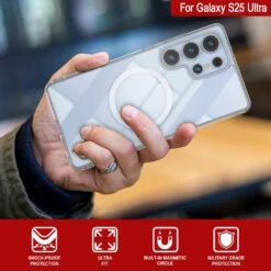 Galaxy S25 Ultra Magnetic Wireless Charging Case [Clear Acrylic Series] [Non-Slip] For Galaxy S25 Ultra [Clear] -Phone Vibe Shop punkcase galaxy s25 ultra magsafe case clear acrylic series galaxy s25 ultra 5g 6 8 2025 gold lightweight transparent non yellowing long lasting excellent design non slip grip 6 40fe0