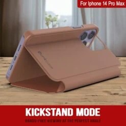Punkcase IPhone 14 Pro Max Reflector Case Protective Flip Cover [Rose] -Phone Vibe Shop punkcase iphone 14 pro max reflector case protective flip cover scratch resistant translucent mirror plated front non slip pu leather back integrated kickstand compatible apple 3