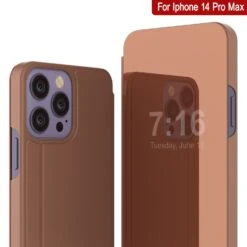 Punkcase IPhone 14 Pro Max Reflector Case Protective Flip Cover [Rose] -Phone Vibe Shop punkcase iphone 14 pro max reflector case protective flip cover scratch resistant translucent mirror plated front non slip pu leather back integrated kickstand compatible apple 4