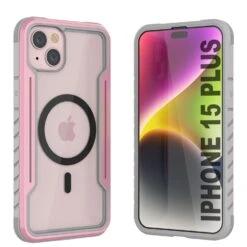 Punkcase IPhone 15 Plus Armor Stealth MAG Defense Case Protective Military Grade Multilayer Cover [Rose-Gold]