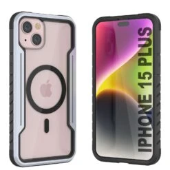 Punkcase IPhone 15 Plus Armor Stealth MAG Defense Case Protective Military Grade Multilayer Cover [White]