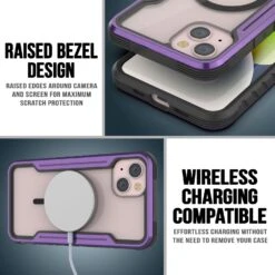 Punkcase IPhone 15 Plus Armor Stealth MAG Defense Case Protective Military Grade Multilayer Cover [Purple] -Phone Vibe Shop punkcase iphone 15 armor stealth defense series ultra thin protective military grade multilayer cover w aluminum frame clear back ultimate drop protection for your iphone 4 c158bbd4 3
