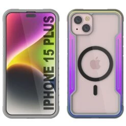 Punkcase IPhone 15 Plus Armor Stealth MAG Defense Case Protective Military Grade Multilayer Cover [Rainbow] -Phone Vibe Shop punkcase iphone 15 armor stealth defense series ultra thin protective military grade multilayer cover w aluminum frame clear back ultimate drop protection for your iphone 8 6bbfe0ab 0