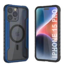 Punkcase IPhone 15 Pro Armor Stealth MAG Defense Case Protective Military Grade Multilayer Cover [Navy Blue]