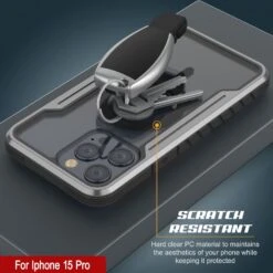 Punkcase IPhone 15 Pro Armor Stealth MAG Defense Case Protective Military Grade Multilayer Cover [Grey-Black] -Phone Vibe Shop punkcase iphone 15 pro armor stealth defense series ultra thin protective military grade multilayer cover aluminum frame clear ultimate drop protection for your iphone 3 fdb420ca 4bed