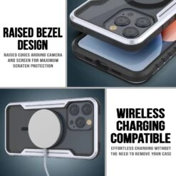 Punkcase IPhone 15 Pro Armor Stealth MAG Defense Case Protective Military Grade Multilayer Cover [White] -Phone Vibe Shop punkcase iphone 15 pro armor stealth defense series ultra thin protective military grade multilayer cover aluminum frame clear ultimate drop protection for your iphone 4 4f785641 7a47