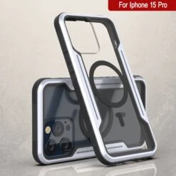 Punkcase IPhone 15 Pro Armor Stealth MAG Defense Case Protective Military Grade Multilayer Cover [White] -Phone Vibe Shop punkcase iphone 15 pro armor stealth defense series ultra thin protective military grade multilayer cover aluminum frame clear ultimate drop protection for your iphone 6 7b34ce38 334d