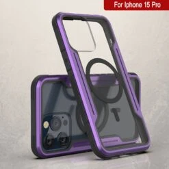Punkcase IPhone 15 Pro Armor Stealth MAG Defense Case Protective Military Grade Multilayer Cover [Purple] -Phone Vibe Shop punkcase iphone 15 pro armor stealth defense series ultra thin protective military grade multilayer cover aluminum frame clear ultimate drop protection for your iphone 6 f02ce4c6 1fb8