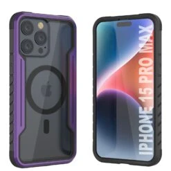 Punkcase IPhone 15 Pro Max Armor Stealth MAG Defense Case Protective Military Grade Multilayer Cover [Purple]