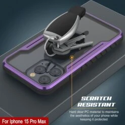Punkcase IPhone 15 Pro Max Armor Stealth MAG Defense Case Protective Military Grade Multilayer Cover [Purple] -Phone Vibe Shop punkcase iphone 15 pro max armor stealth defense series ultra thin protective military grade multilayer cover w aluminum frame clear back ultimate protection 3 b945c7af 0545 4729 ac09