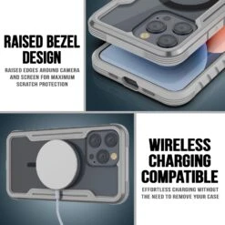 Punkcase IPhone 15 Pro Max Armor Stealth MAG Defense Case Protective Military Grade Multilayer Cover [Grey] -Phone Vibe Shop punkcase iphone 15 pro max armor stealth defense series ultra thin protective military grade multilayer cover w aluminum frame clear back ultimate protection 4 2dcb011c 2e72 4ca3 bd8c