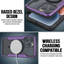 Punkcase IPhone 15 Pro Max Armor Stealth MAG Defense Case Protective Military Grade Multilayer Cover [Purple] -Phone Vibe Shop punkcase iphone 15 pro max armor stealth defense series ultra thin protective military grade multilayer cover w aluminum frame clear back ultimate protection 4 e7f94349 4a87 44c5 9aec