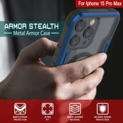 Punkcase IPhone 15 Pro Max Armor Stealth MAG Defense Case Protective Military Grade Multilayer Cover [Navy Blue] -Phone Vibe Shop punkcase iphone 15 pro max armor stealth defense series ultra thin protective military grade multilayer cover w aluminum frame clear back ultimate protection 5 550b1952 d8bb 453b 8723
