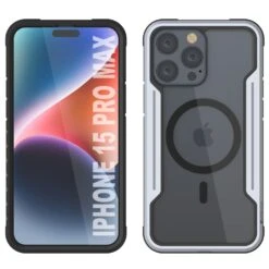 Punkcase IPhone 15 Pro Max Armor Stealth MAG Defense Case Protective Military Grade Multilayer Cover [White] -Phone Vibe Shop punkcase iphone 15 pro max armor stealth defense series ultra thin protective military grade multilayer cover w aluminum frame clear back ultimate protection 8 41fc71ee ef5c 42e5 ae4a