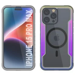 Punkcase IPhone 15 Pro Max Armor Stealth MAG Defense Case Protective Military Grade Multilayer Cover [Rainbow] -Phone Vibe Shop punkcase iphone 15 pro max armor stealth defense series ultra thin protective military grade multilayer cover w aluminum frame clear back ultimate protection 8 bc6a7200 8b2a 421f 8f26