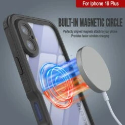 IPhone 16 Plus Waterproof IP68 Case, Punkcase [Black] [StudStar Series] [Slim Fit] -Phone Vibe Shop punkcase iphone 16 plus waterproof aluminum case metal extreme 3 0 series ip68 rugged bumper cover w buillt in screen protector ultimate dual layer military grade 4