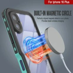 IPhone 16 Plus Waterproof IP68 Case, Punkcase [Teal] [StudStar Series] [Slim Fit] -Phone Vibe Shop punkcase iphone 16 plus waterproof aluminum case metal extreme 3 0 series ip68 rugged bumper cover w buillt in screen protector ultimate dual layer military grade 4 0492d4b4 7762 40e6