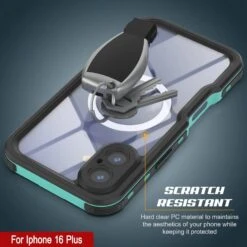 IPhone 16 Plus Waterproof IP68 Case, Punkcase [Teal] [StudStar Series] [Slim Fit] -Phone Vibe Shop punkcase iphone 16 plus waterproof aluminum case metal extreme 3 0 series ip68 rugged bumper cover w buillt in screen protector ultimate dual layer military grade 6 399655b4 896f 4a38
