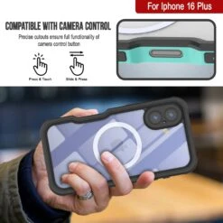 IPhone 16 Plus Waterproof IP68 Case, Punkcase [Teal] [StudStar Series] [Slim Fit] -Phone Vibe Shop punkcase iphone 16 plus waterproof aluminum case metal extreme 3 0 series ip68 rugged bumper cover w buillt in screen protector ultimate dual layer military grade 7 e098dddc 2f85 46ca