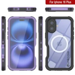 IPhone 16 Plus Waterproof IP68 Case, Punkcase [Lilac] [StudStar Series] [Slim Fit] [Dirtproof] -Phone Vibe Shop punkcase iphone 16 plus waterproof aluminum case metal extreme 3 0 series ip68 rugged bumper cover w buillt in screen protector ultimate dual layer military grade 8 e19b371a 7ae2 4786
