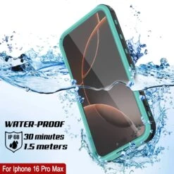 IPhone 16 Pro Max Waterproof IP68 Case, Punkcase [Teal] [StudStar Series] [Slim Fit] -Phone Vibe Shop punkcase iphone 16 pro max waterproof aluminum case metal extreme 3 0 series ip68 rugged bumper cover w built screen protector ultimate dual layer military grade 3 9561ea8c 22d0 4cc7