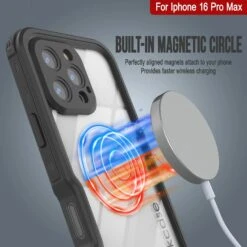 IPhone 16 Pro Max Waterproof IP68 Case, Punkcase [Black] [StudStar Series] [Slim Fit] -Phone Vibe Shop punkcase iphone 16 pro max waterproof aluminum case metal extreme 3 0 series ip68 rugged bumper cover w built screen protector ultimate dual layer military grade 4