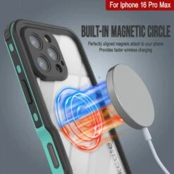 IPhone 16 Pro Max Waterproof IP68 Case, Punkcase [Teal] [StudStar Series] [Slim Fit] -Phone Vibe Shop punkcase iphone 16 pro max waterproof aluminum case metal extreme 3 0 series ip68 rugged bumper cover w built screen protector ultimate dual layer military grade 4 58bd1ae6 d7cb 4969