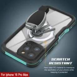 IPhone 16 Pro Max Waterproof IP68 Case, Punkcase [Teal] [StudStar Series] [Slim Fit] -Phone Vibe Shop punkcase iphone 16 pro max waterproof aluminum case metal extreme 3 0 series ip68 rugged bumper cover w built screen protector ultimate dual layer military grade 6 766d3a9c 4664 4cfe