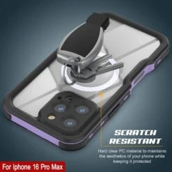 IPhone 16 Pro Max Waterproof IP68 Case, Punkcase [Lilac] [StudStar Series] [Slim Fit] [Dirtproof] -Phone Vibe Shop punkcase iphone 16 pro max waterproof aluminum case metal extreme 3 0 series ip68 rugged bumper cover w built screen protector ultimate dual layer military grade 6 9910016f 9025 4942