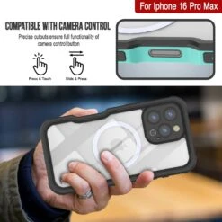 IPhone 16 Pro Max Waterproof IP68 Case, Punkcase [Teal] [StudStar Series] [Slim Fit] -Phone Vibe Shop punkcase iphone 16 pro max waterproof aluminum case metal extreme 3 0 series ip68 rugged bumper cover w built screen protector ultimate dual layer military grade 7 ca1fa9f2 ea78 430c