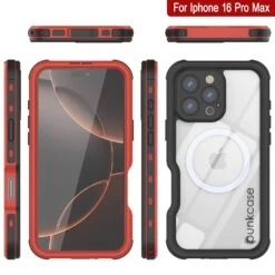IPhone 16 Pro Max Waterproof IP68 Case, Punkcase [Red] [StudStar Series] [Slim Fit] -Phone Vibe Shop punkcase iphone 16 pro max waterproof aluminum case metal extreme 3 0 series ip68 rugged bumper cover w built screen protector ultimate dual layer military grade 8 0363e69f d4b2 4371