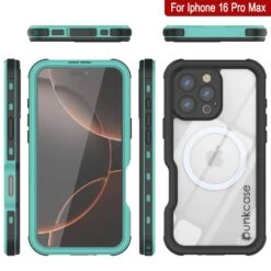 IPhone 16 Pro Max Waterproof IP68 Case, Punkcase [Teal] [StudStar Series] [Slim Fit] -Phone Vibe Shop punkcase iphone 16 pro max waterproof aluminum case metal extreme 3 0 series ip68 rugged bumper cover w built screen protector ultimate dual layer military grade 8 5bc172d9 ef96 40ca
