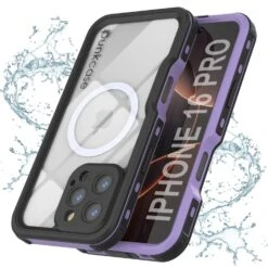 IPhone 16 Pro Waterproof IP68 Case, Punkcase [Lilac] [StudStar Series] [Slim Fit] [Dirtproof]