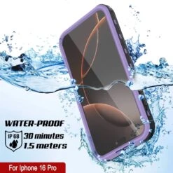 IPhone 16 Pro Waterproof IP68 Case, Punkcase [Lilac] [StudStar Series] [Slim Fit] [Dirtproof] -Phone Vibe Shop punkcase iphone 16 pro waterproof aluminum case metal extreme 3 0 series ip68 rugged bumper cover w buillt in screen protector ultimate dual layer military grade heavy 3 b4ca2a79 d3d8