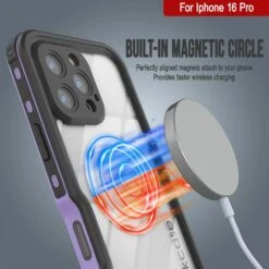 IPhone 16 Pro Waterproof IP68 Case, Punkcase [Lilac] [StudStar Series] [Slim Fit] [Dirtproof] -Phone Vibe Shop punkcase iphone 16 pro waterproof aluminum case metal extreme 3 0 series ip68 rugged bumper cover w buillt in screen protector ultimate dual layer military grade heavy 4 d474e63e 1797