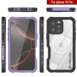 IPhone 16 Pro Waterproof IP68 Case, Punkcase [Lilac] [StudStar Series] [Slim Fit] [Dirtproof] -Phone Vibe Shop punkcase iphone 16 pro waterproof aluminum case metal extreme 3 0 series ip68 rugged bumper cover w buillt in screen protector ultimate dual layer military grade heavy 8 2c47c8fe c2fa