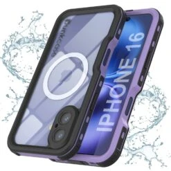 IPhone 16 Waterproof IP68 Case, Punkcase [Lilac] [StudStar Series] [Slim Fit] [Dirtproof]