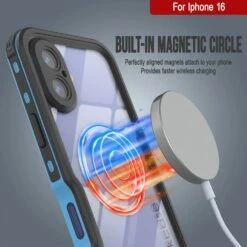 IPhone 16 Waterproof IP68 Case, Punkcase [Light Blue] [StudStar Series] [Slim Fit] [Dirtproof] -Phone Vibe Shop punkcase iphone 16 waterproof aluminum case metal extreme 3 0 series ip68 rugged bumper cover w buillt in screen protector ultimate dual layer military grade 4 2beb56f1 a460 4f24 8a53