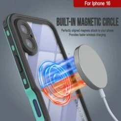 IPhone 16 Waterproof IP68 Case, Punkcase [Teal] [StudStar Series] [Slim Fit] -Phone Vibe Shop punkcase iphone 16 waterproof aluminum case metal extreme 3 0 series ip68 rugged bumper cover w buillt in screen protector ultimate dual layer military grade 4 ccd9a4c5 5f21 4976 add4