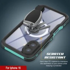 IPhone 16 Waterproof IP68 Case, Punkcase [Teal] [StudStar Series] [Slim Fit] -Phone Vibe Shop punkcase iphone 16 waterproof aluminum case metal extreme 3 0 series ip68 rugged bumper cover w buillt in screen protector ultimate dual layer military grade 6 0105bddd d77c 4380 be28