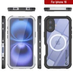 IPhone 16 Waterproof IP68 Case, Punkcase [White] [StudStar Series] [Slim Fit] [Dirtproof] -Phone Vibe Shop punkcase iphone 16 waterproof aluminum case metal extreme 3 0 series ip68 rugged bumper cover w buillt in screen protector ultimate dual layer military grade 8 fd8041d6 d344 446b a104